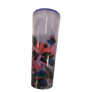 Starbucks Winter Holiday‎ Floral Tumbler 24oz Purple Lid